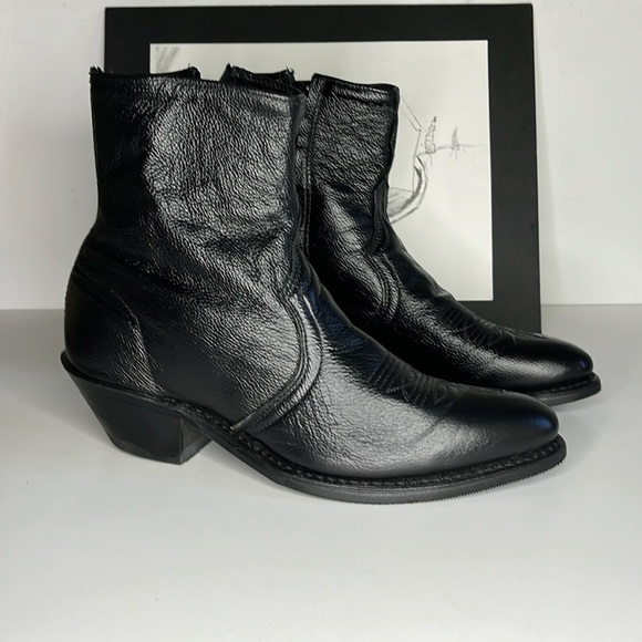 Abilene Sage Western Black Dress Boots Round Toe Zipper Side Men’s US 7.5 D - Picture 2 of 14